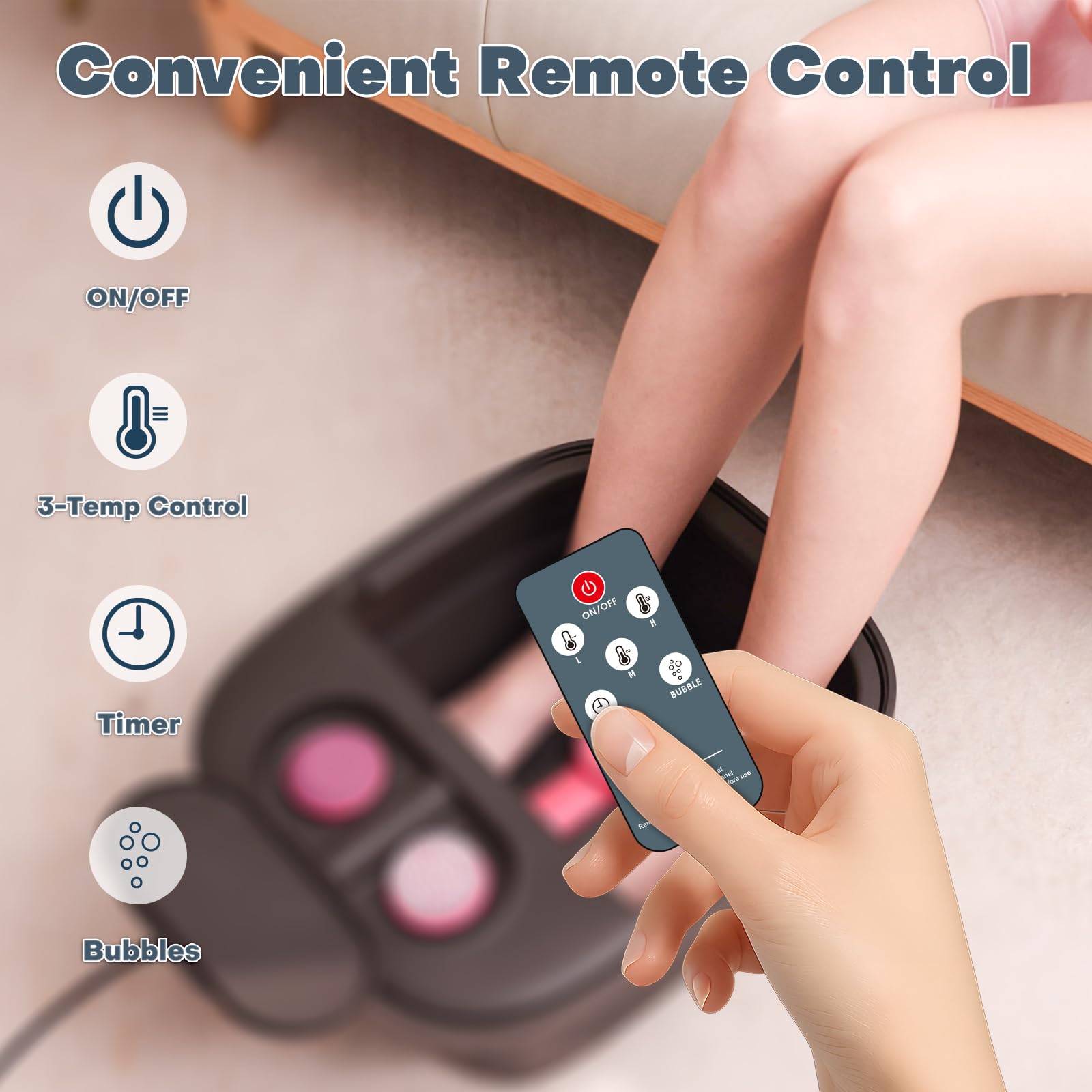 Aqvesane foot spa with red light therapy and massage bumps for pampering.