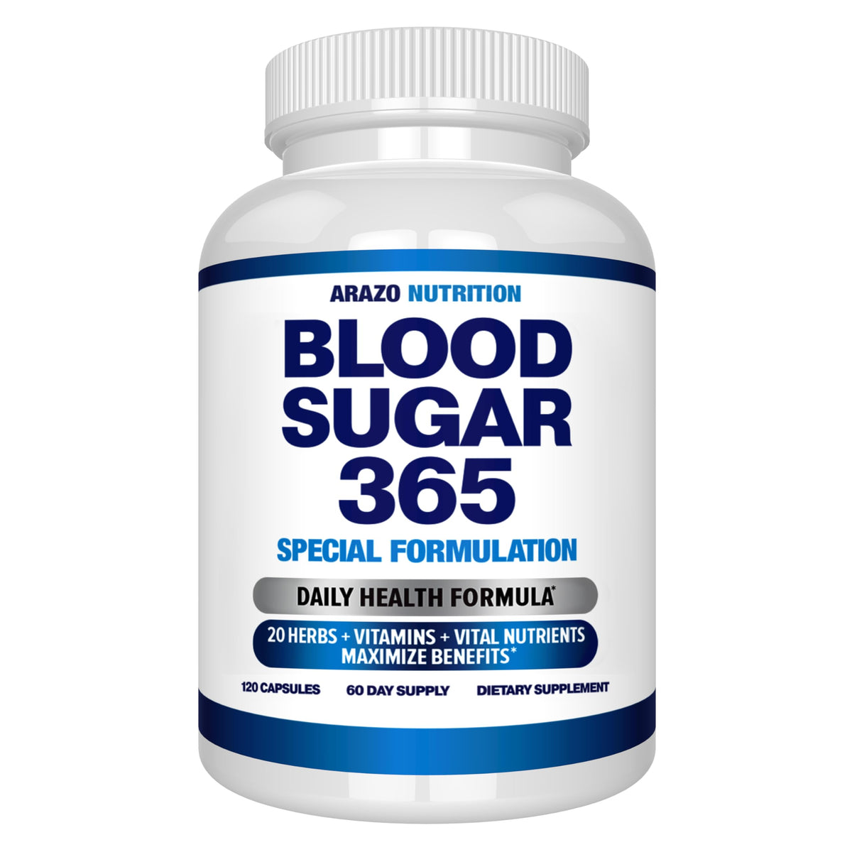 Arazo Blood Sugar 365 bottle ready for steady energy support.