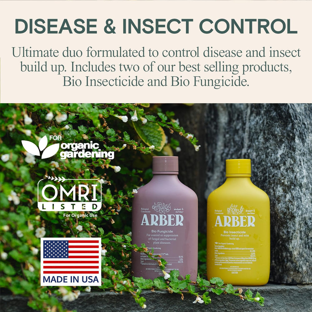 ARBER Organic Insecticide concentrate label closeup shows plant-safe formula.