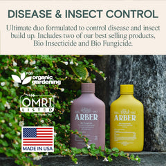 ARBER Organic Insecticide concentrate label closeup shows plant-safe formula.