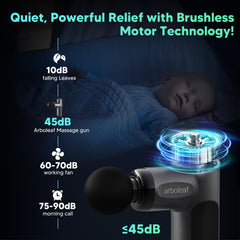 Arboleaf Mini Massage Gun includes 4 heads for targeted therapy.
