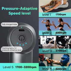 Arboleaf Mini Massage Gun offers 5 speeds for personalized intensity.