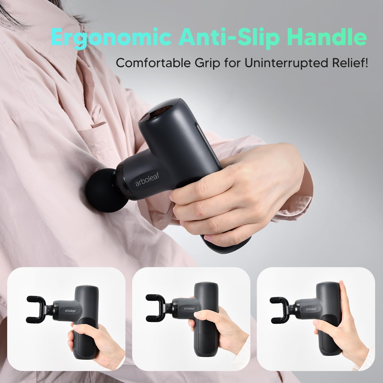 Arboleaf Mini Massage Gun comes with a travel-friendly case for on-the-go relief.
