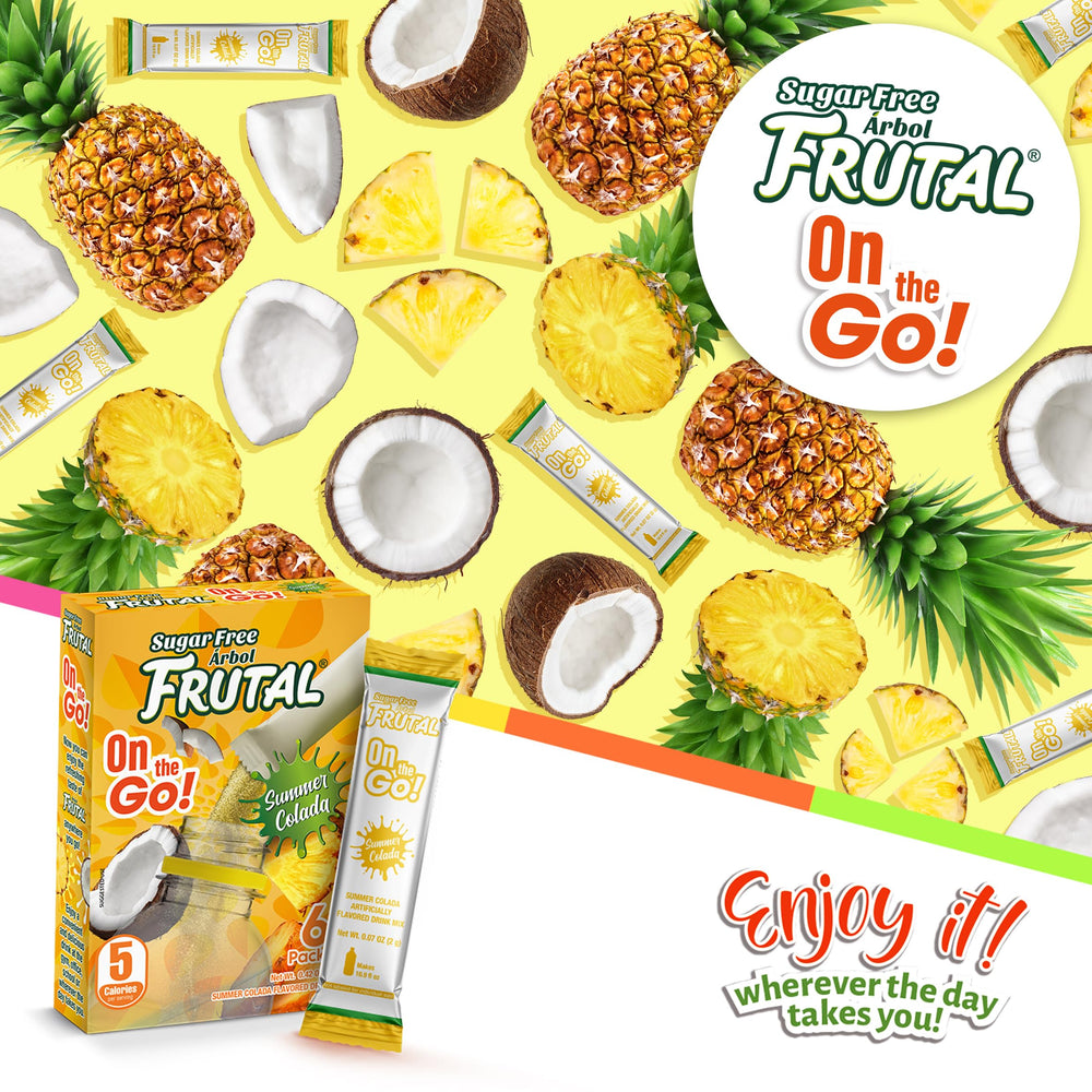 Arbol Frutal Pina Colada stick pack in a desk drawer ready for the day