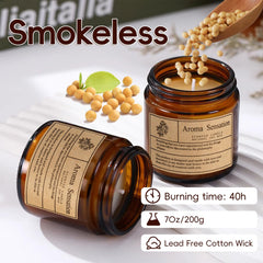 ARCASA Coconut Vanilla candle used during meditation to set a tranquil mood