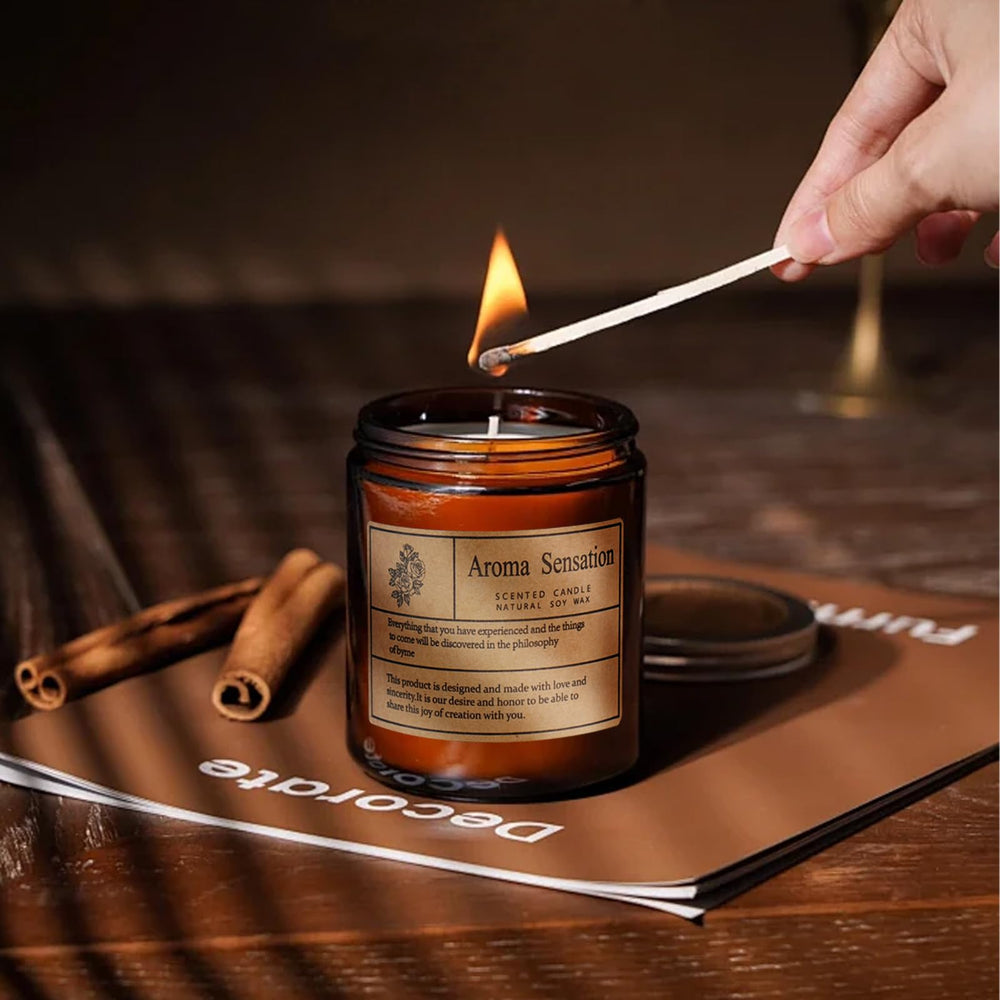 ARCASA Soy wax candle creates relaxing ambiance for yoga or meditation sessions