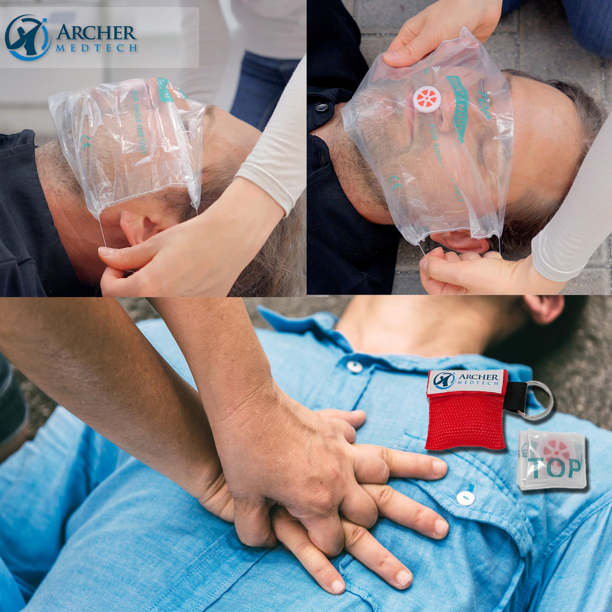 Archer MedTech emergency use shield suited for first aid and AED training.