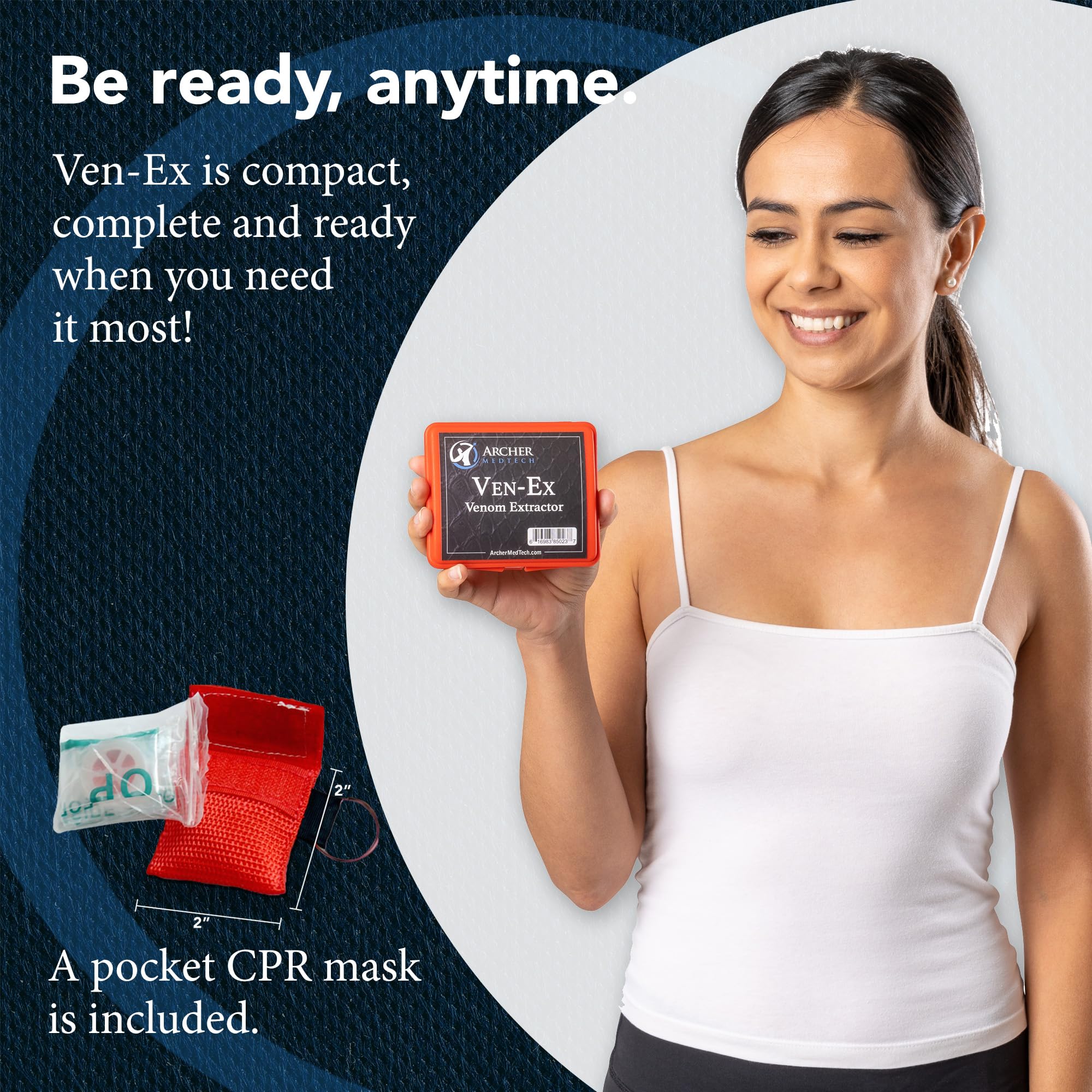 Archer MedTech Ven-Ex CPR face shield included for safety.