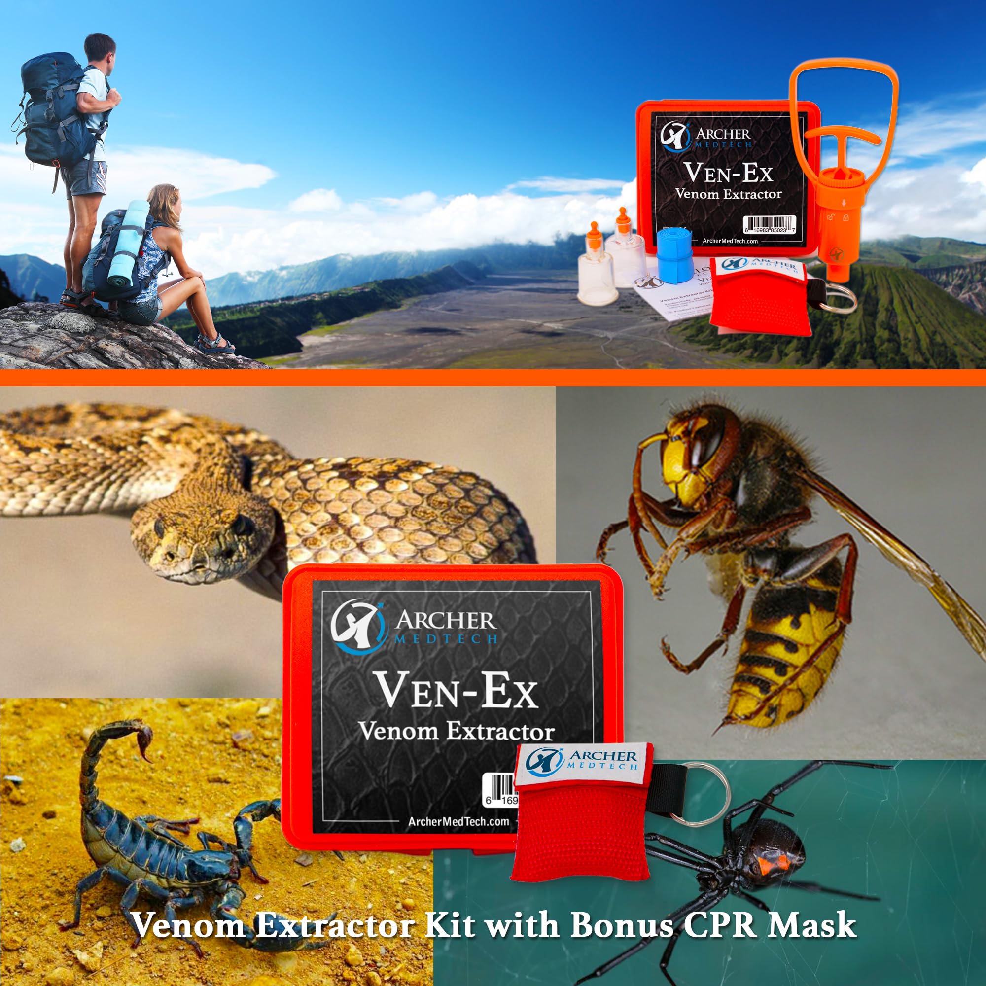 Archer MedTech Ven-Ex tourniquet band ready for bite stabilization.