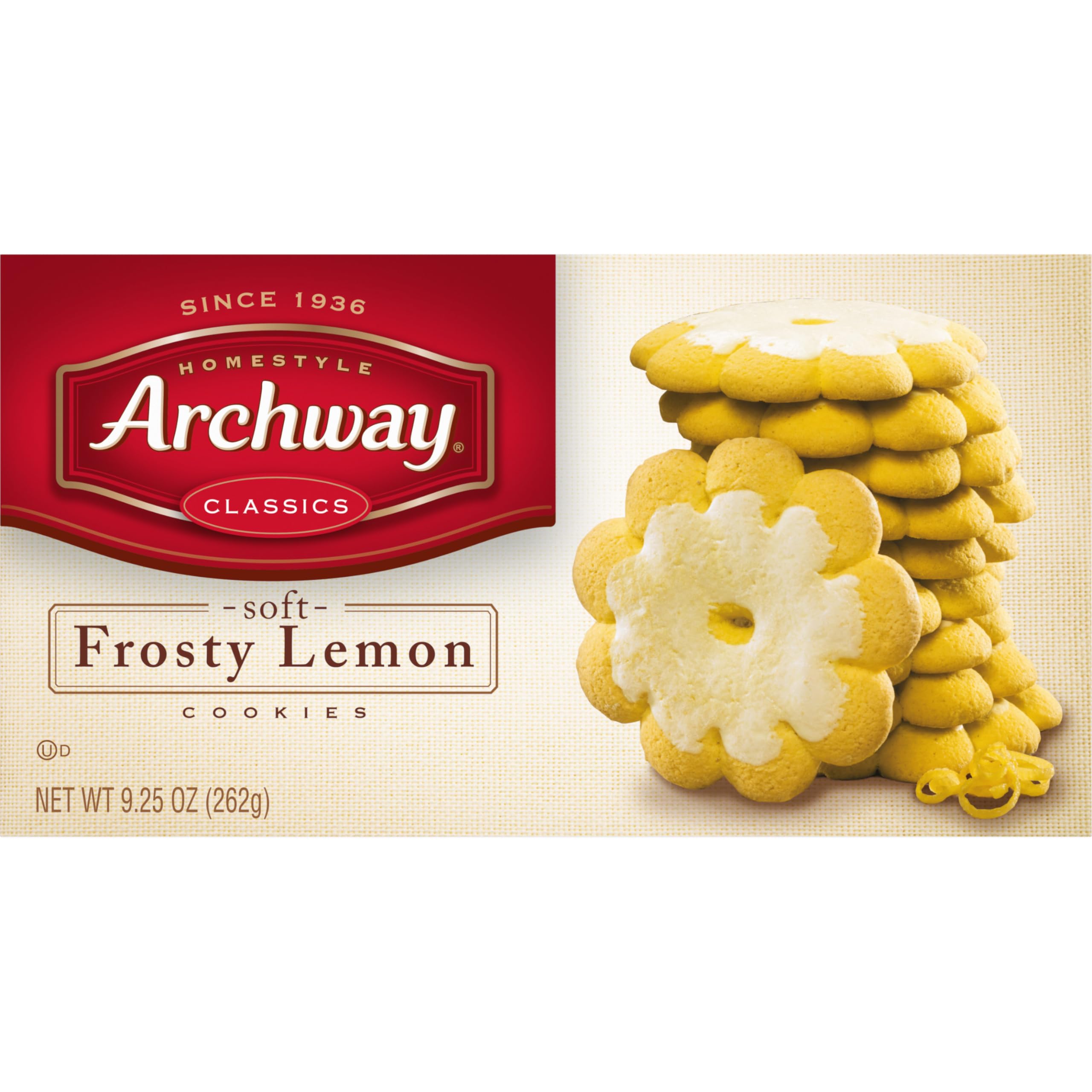 Archway box contains 10 cookies with bright lemon flavor.