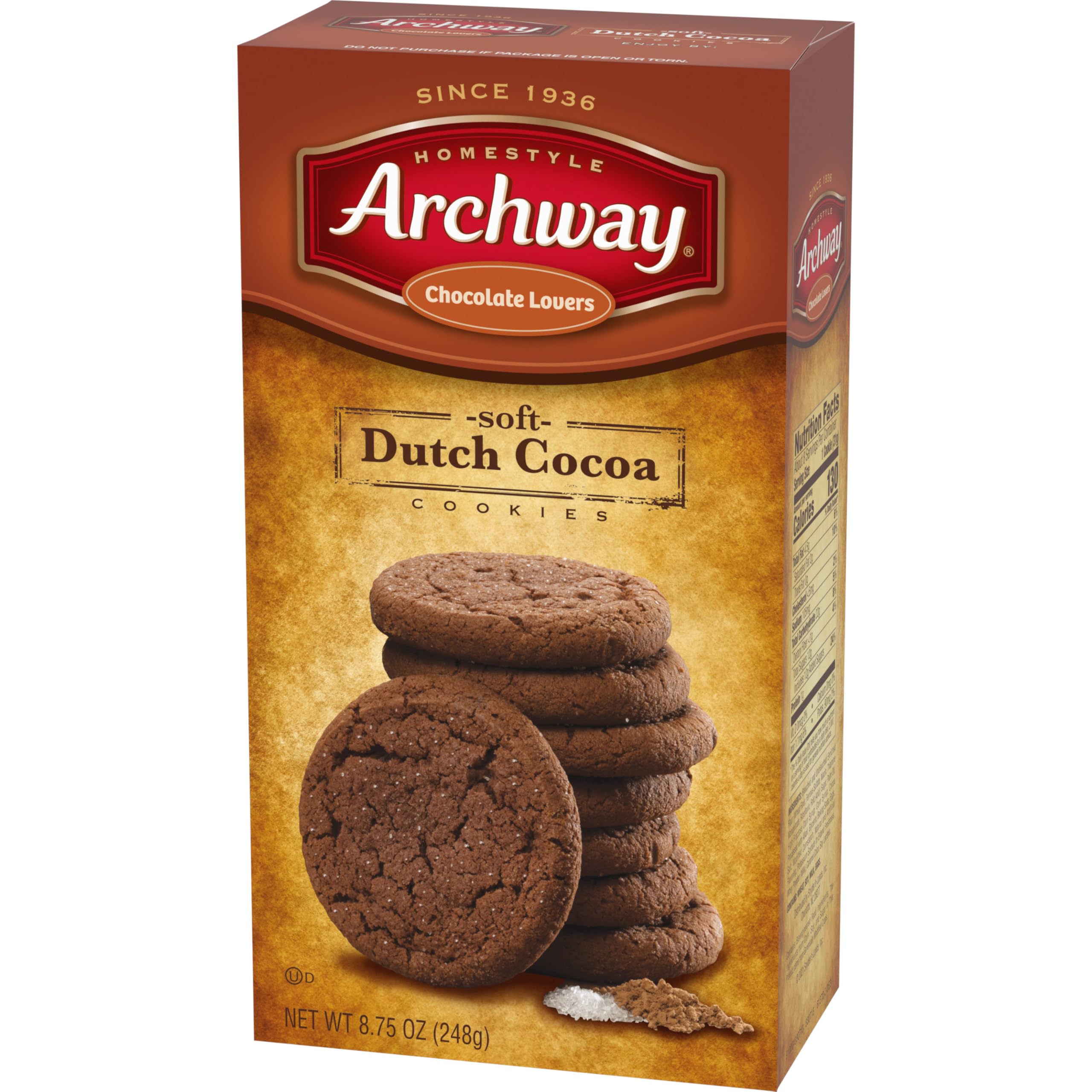 Archway Dutch Cocoa Cookies OU-D dairy certified with zero trans fats.