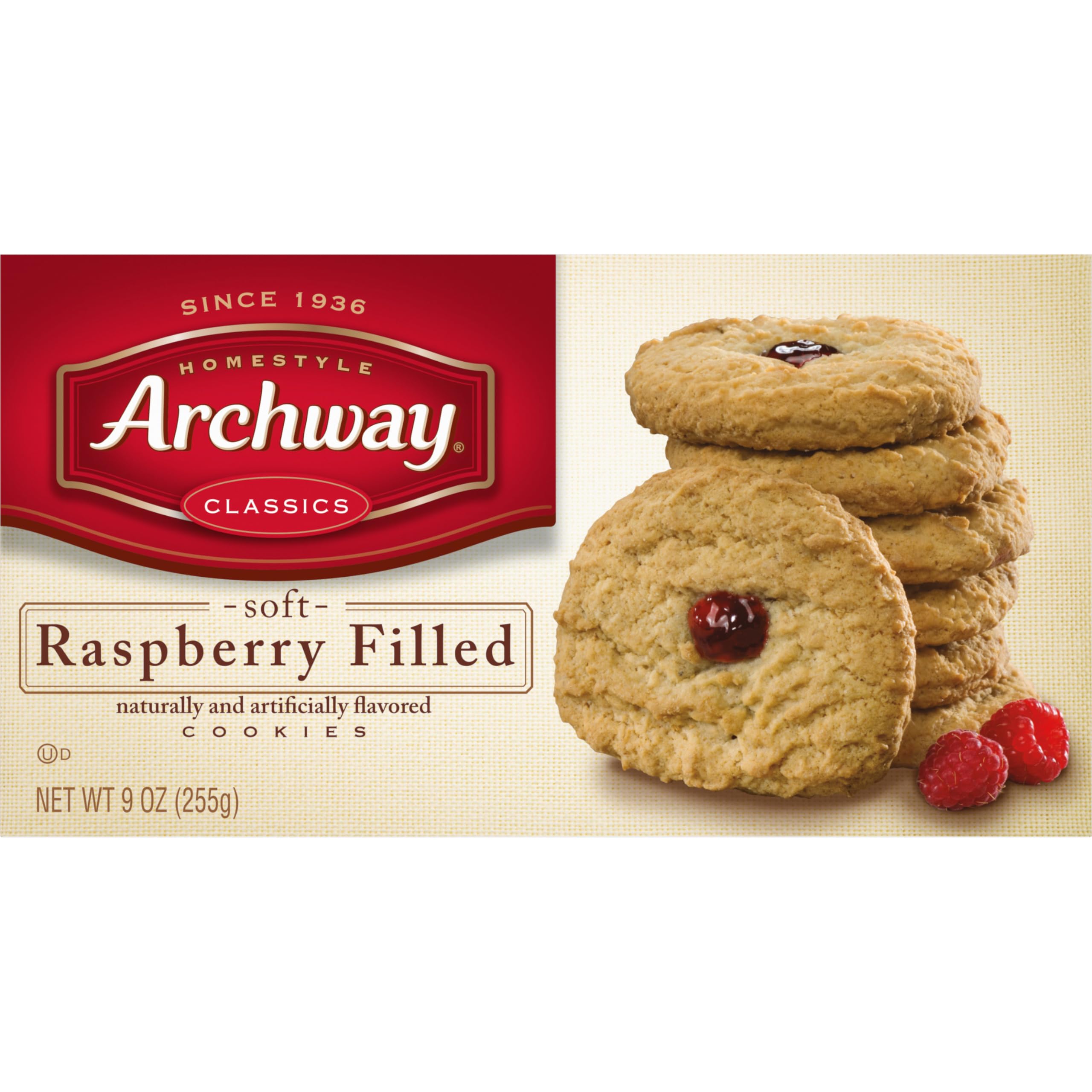 Archway Raspberry Filled Cookies soft-baked: tender crumb and home style charm