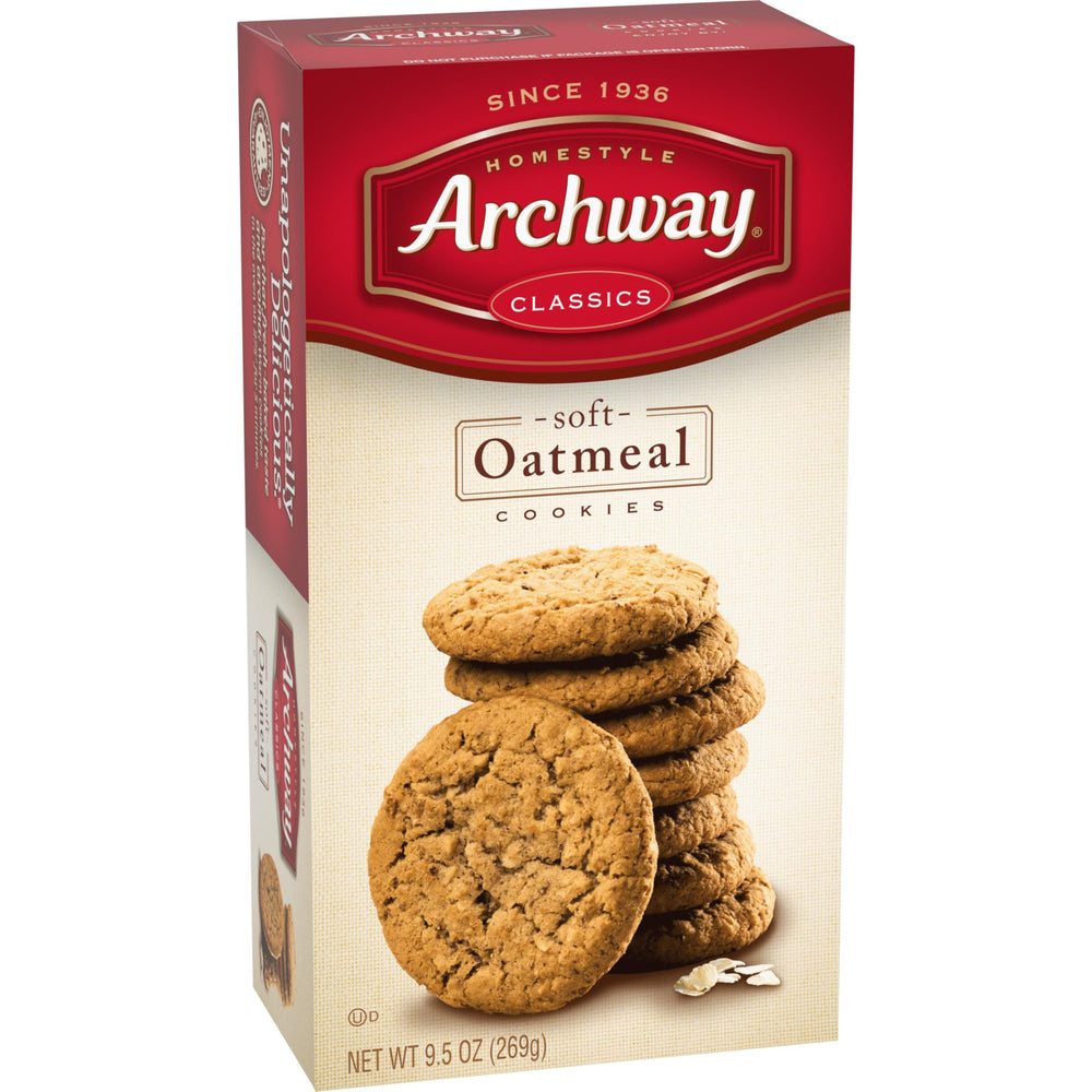 Archway Soft Oatmeal Cookie Texture—plush interior ideal for dunking.