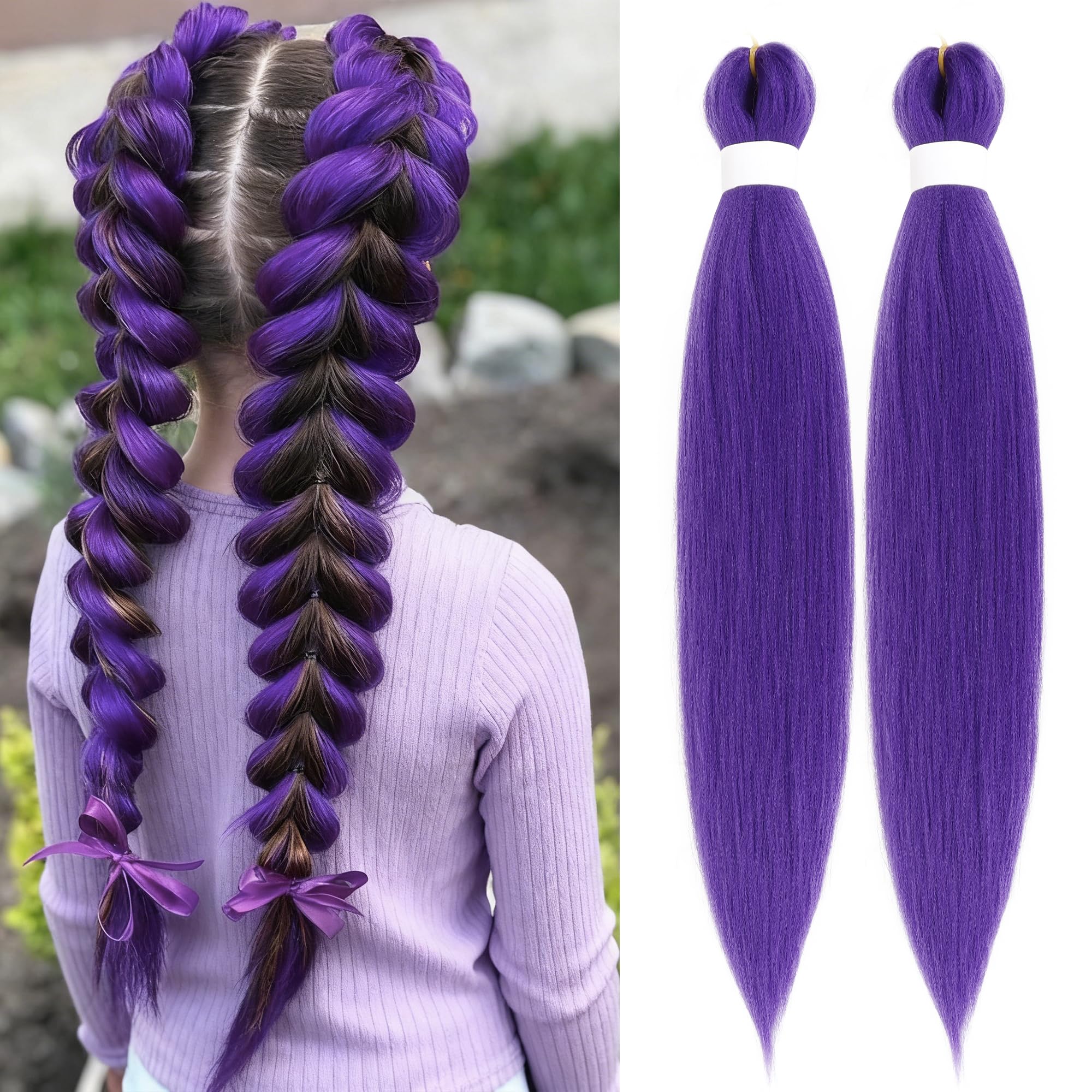 Arcpor Long Purple Braiding Hair color variation swatches spark expressive color experiments