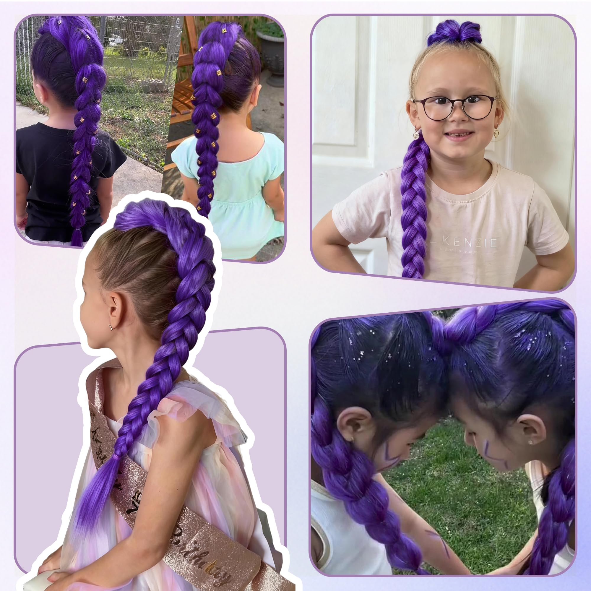 Arcpor Long Purple Braiding Hair cosplay style completes creative costumes with easy styling