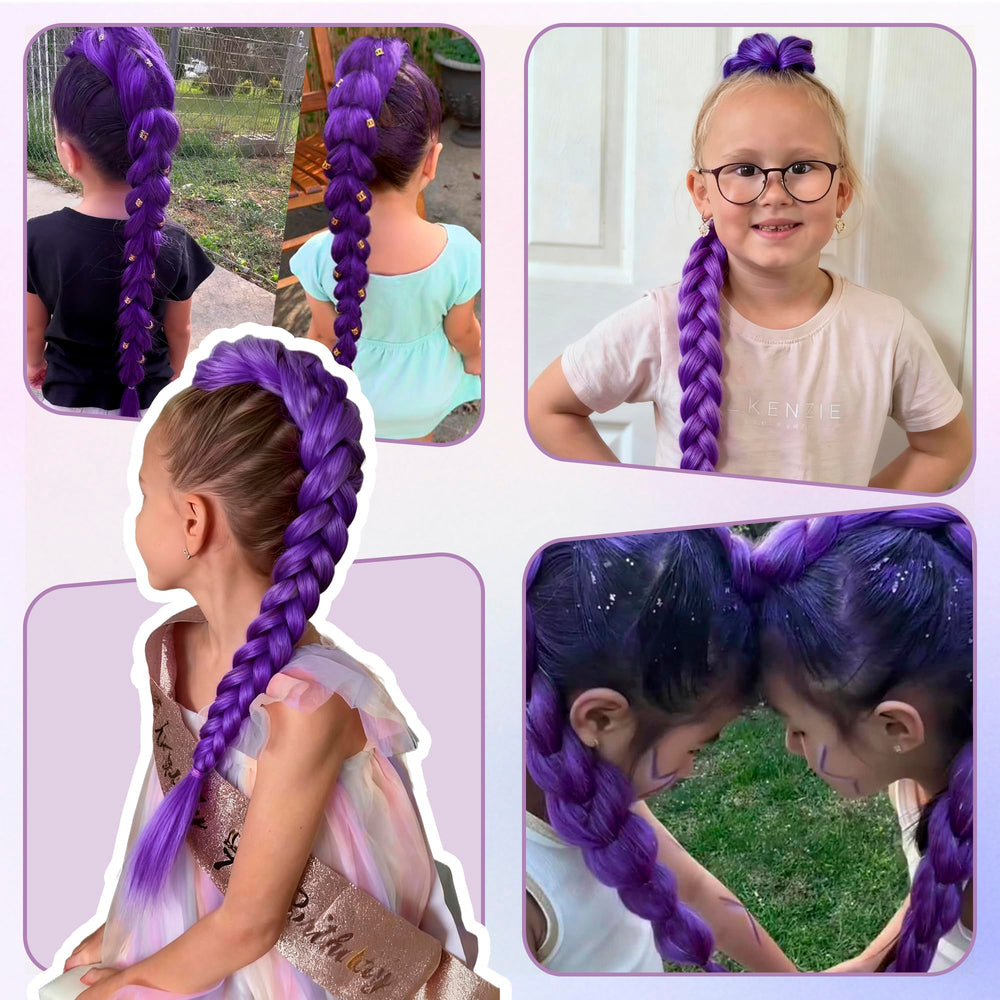 Arcpor Long Purple Braiding Hair cosplay style completes creative costumes with easy styling