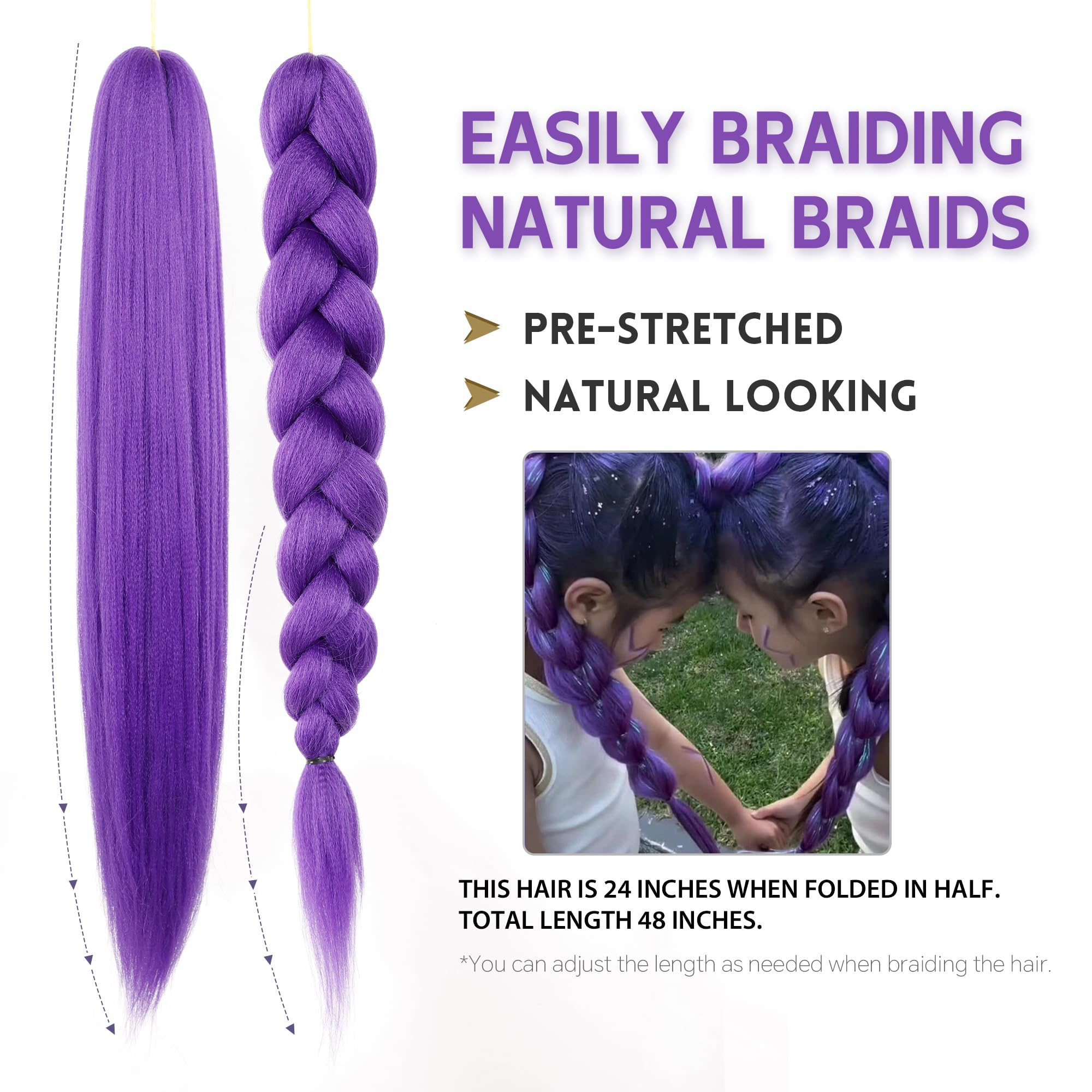 Arcpor Long Purple Braiding Hair length extensions offer versatile looks from twists to braids