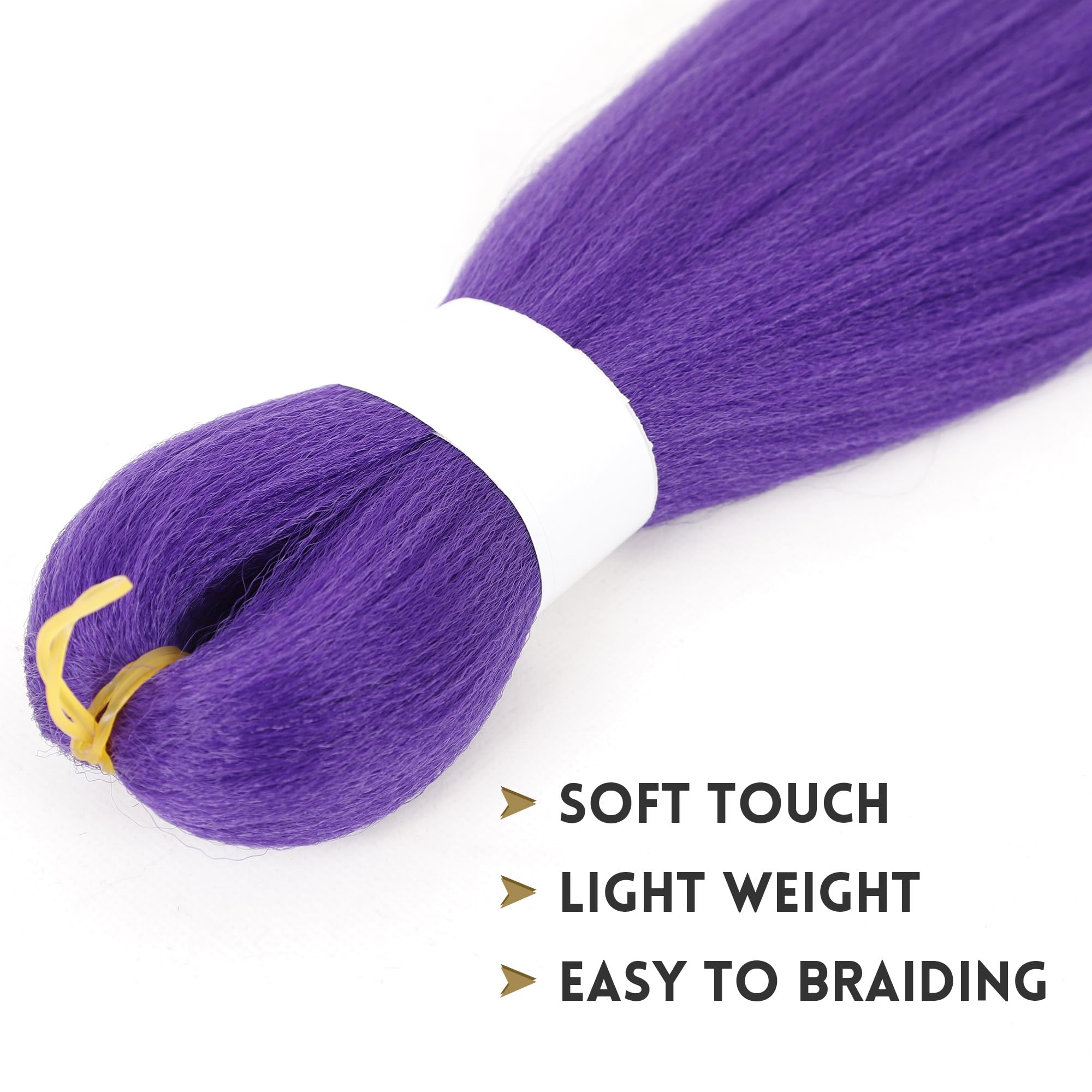 Arcpor Long Purple Braiding Hair model wearing braids demonstrates comfortable wear for events
