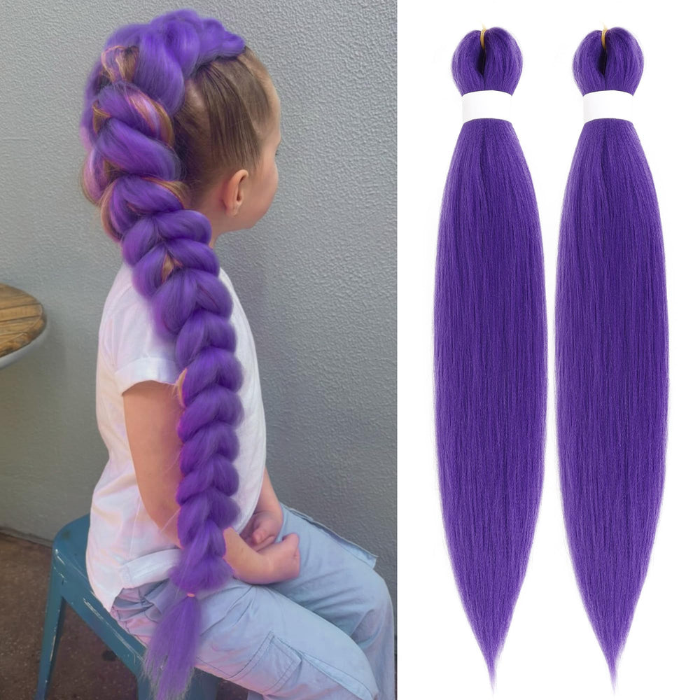 Arcpor Long Purple Braiding Hair packaging showcases durable synthetic fibers for quick installation