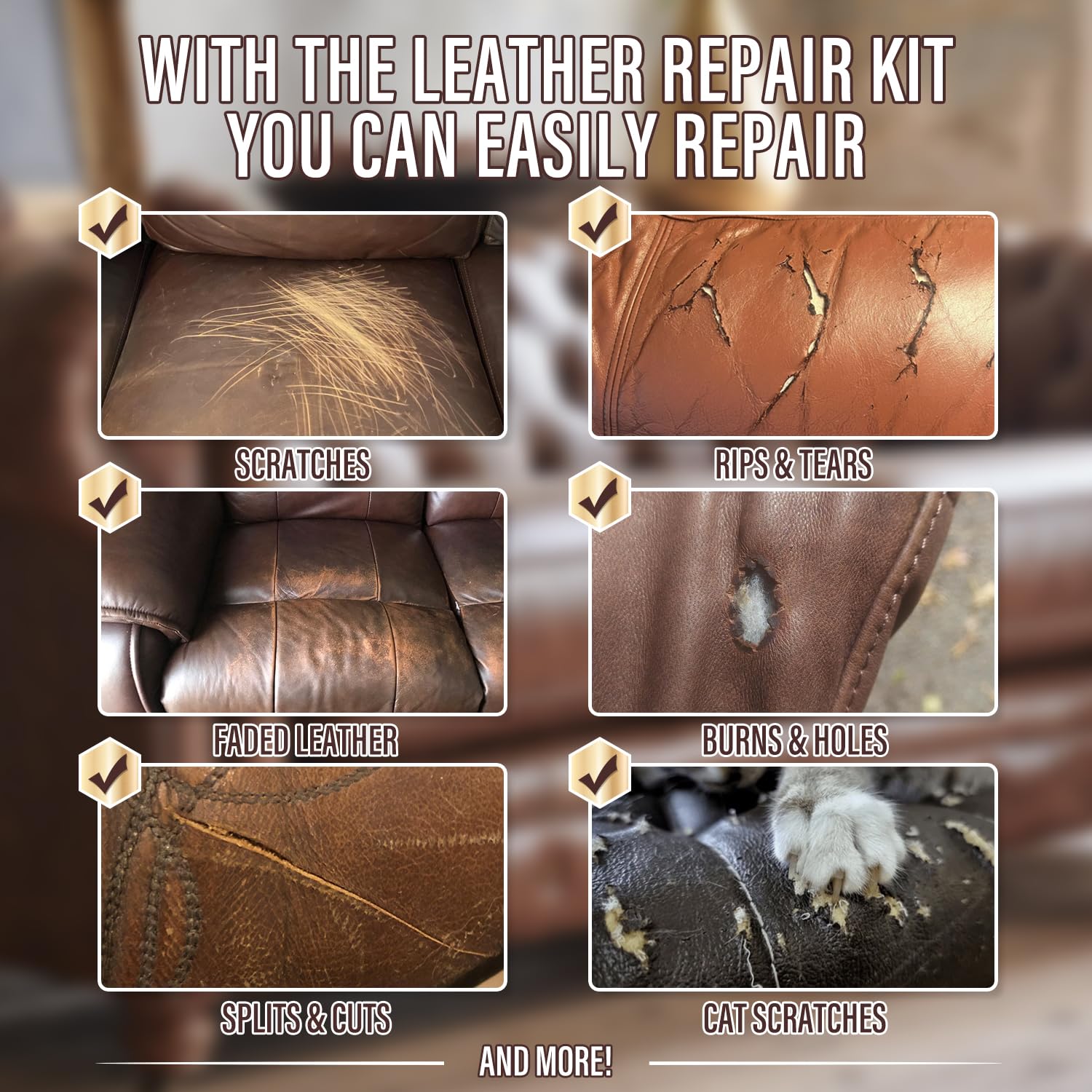 ARCSSAI ARCSSAL color match swatches to blend repairs on leather surfaces.