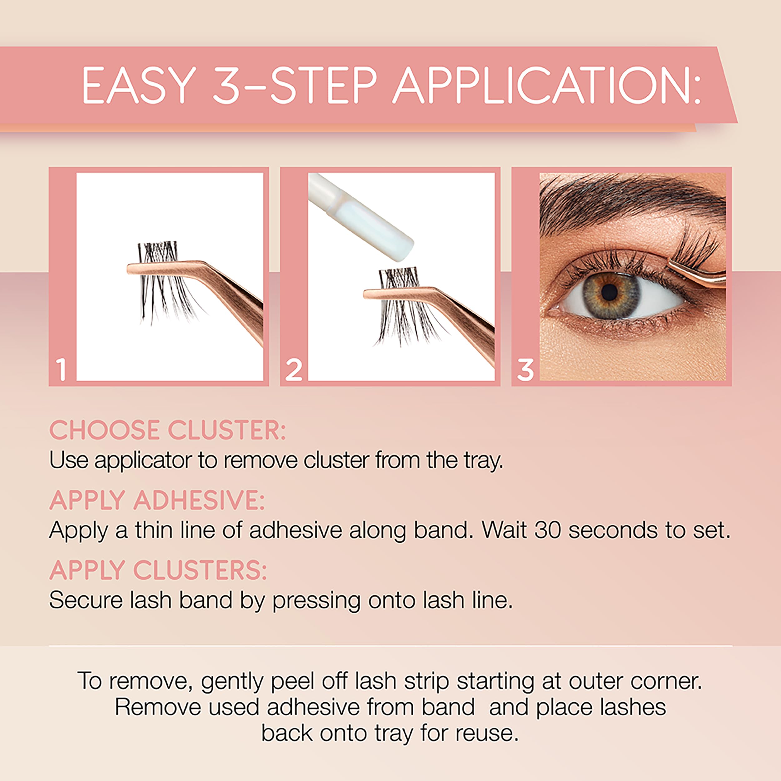 Ardell Naked Clusters 421 soft, lightweight lashes for all-day comfort.