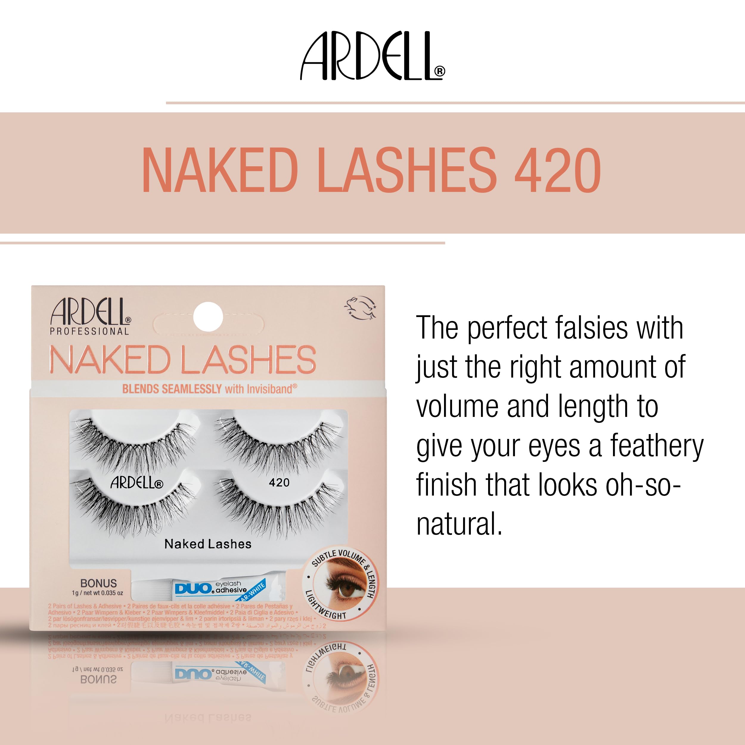 Ardell Naked Lashes 420 day-to-night versatility on the eye for easy transitions.