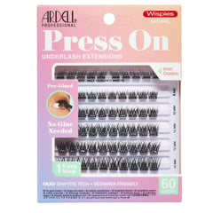 Ardell Press On Lashes Wispies Natural compact packaging showing quick-use design benefits