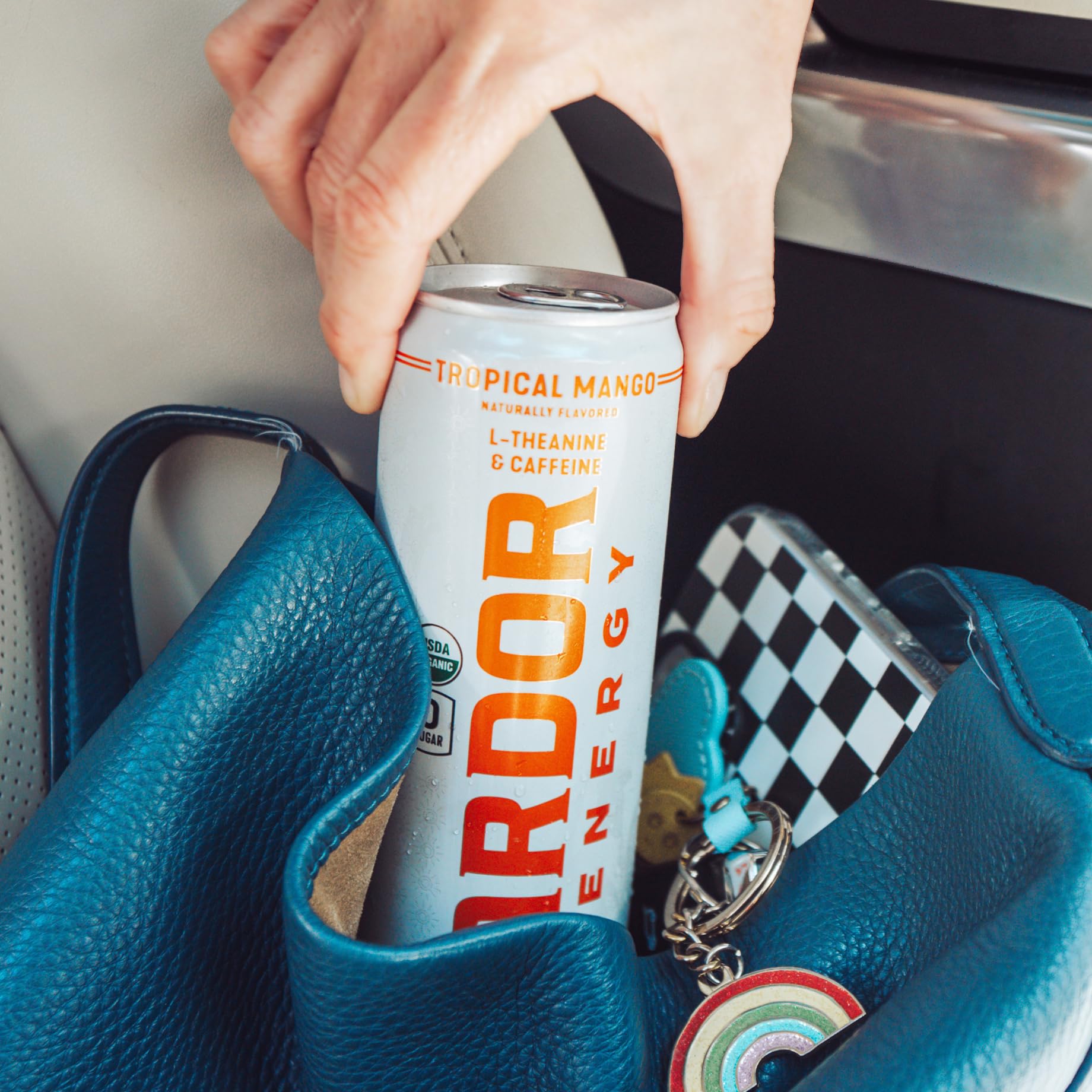 ARDOR Energy ingredients label reflects a clean, vegan, zero-calorie choice.