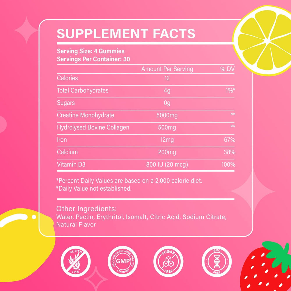 ARDORACON Creatine for Women sugar-free label for daily use.