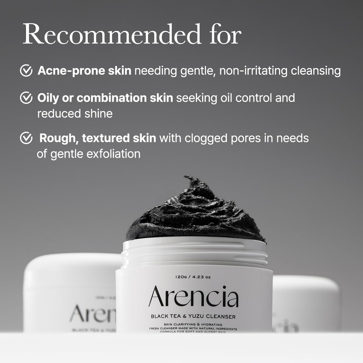 ARENCIA Hypoallergenic test seal indicates suitability for sensitive skin.