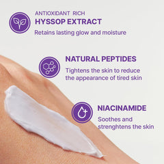 ARENCIA Hyssop Blurring Cream texture application demonstrates smoothing and quick absorption.