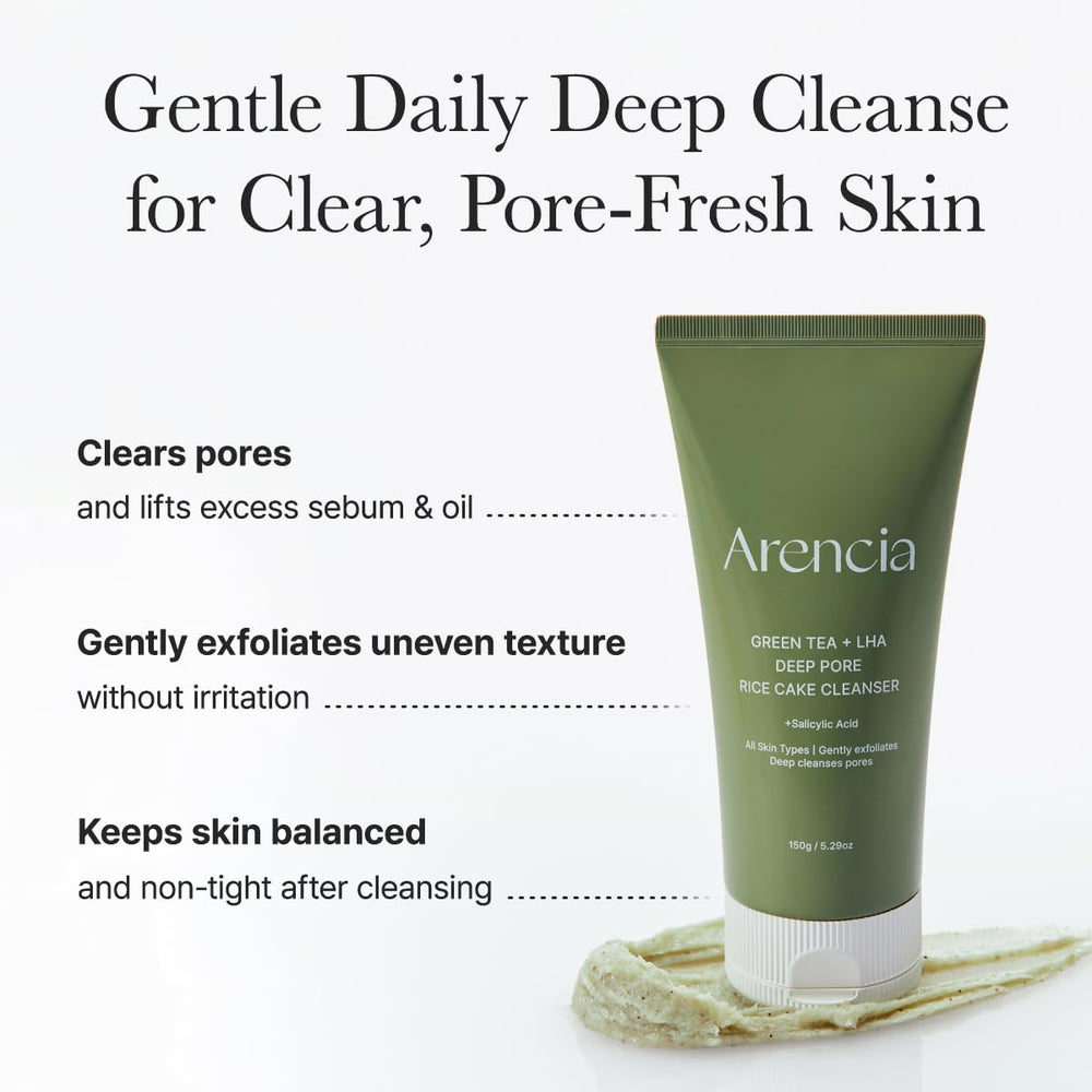 ARENCIA cleanser lather shot demonstrates light foam that rinses clean without harsh scrubbing.