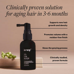 Arey To The Root serum pump being used for precise scalp application
