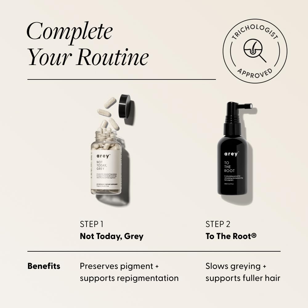 Made-in-USA Arey To The Root serum packaging and labeling