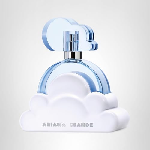 Ariana Grande Cloud packaging and lifestyle image shows portable travel format