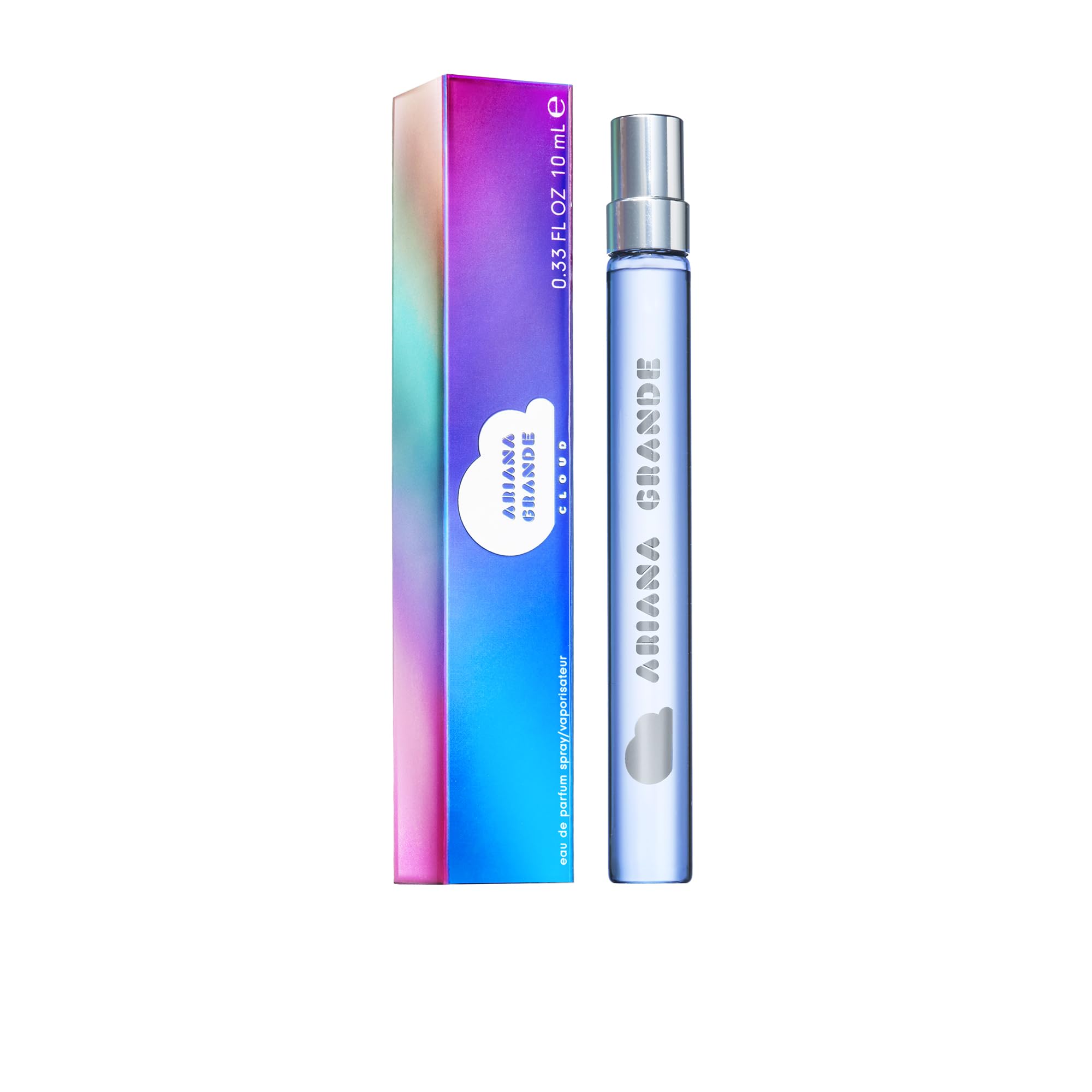 Ariana Grande Cloud travel spray in a compact 0.33 oz bottle for on-the-go fragrance