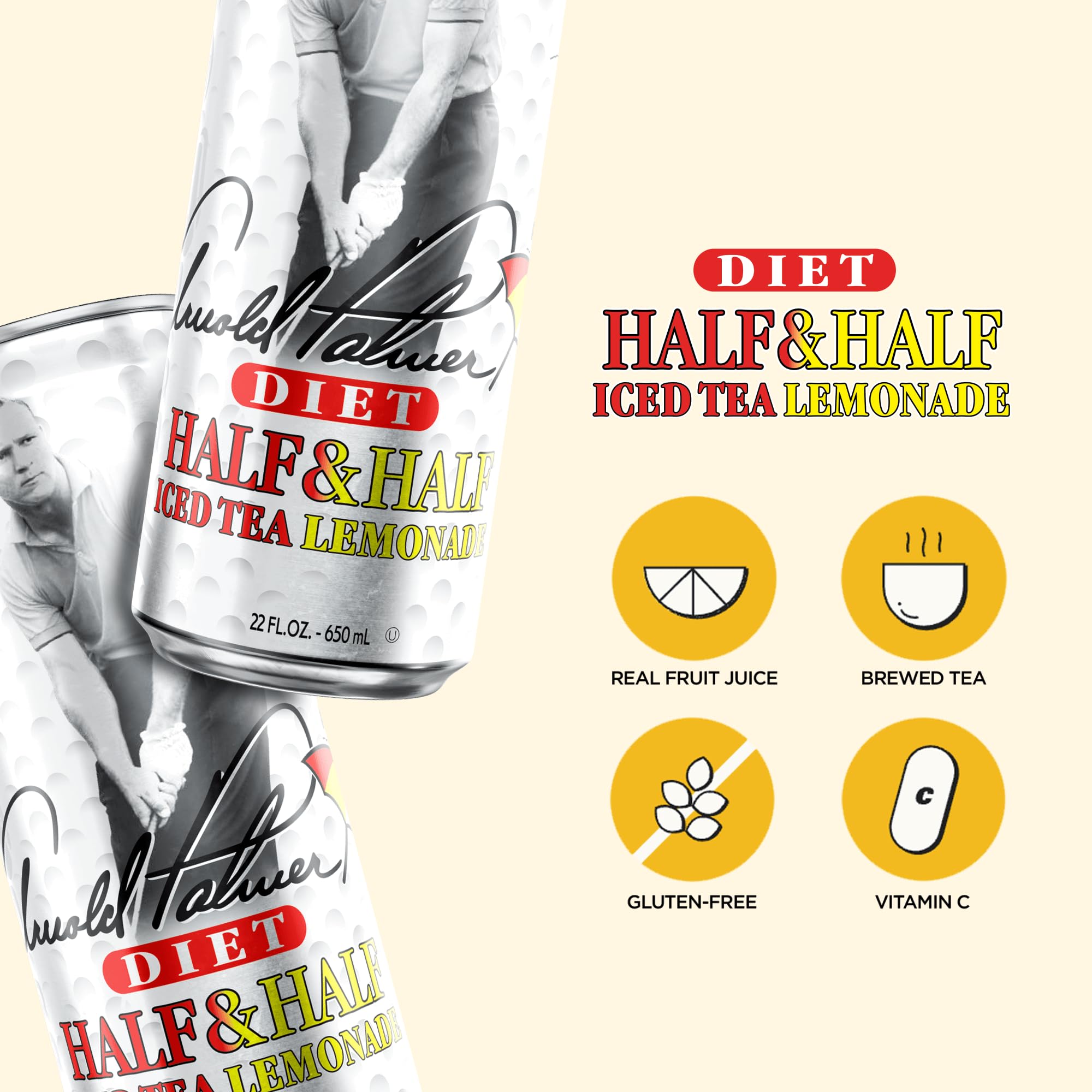 No artificial colors or flavors in AriZona Diet Arnold Palmer, natural and refreshing.