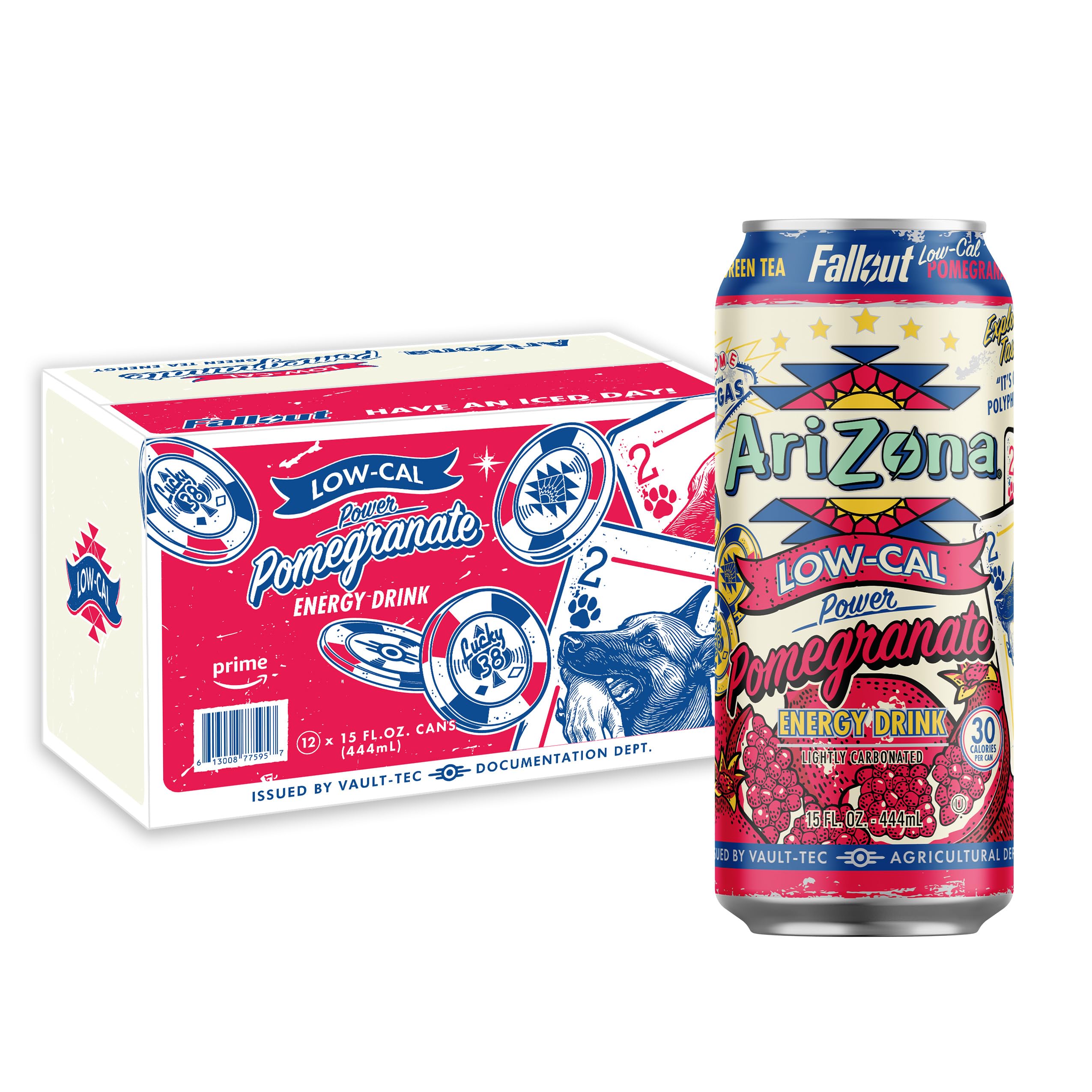 Arizona AriZona Fallout low calorie energy drink can front view, refreshing pick.