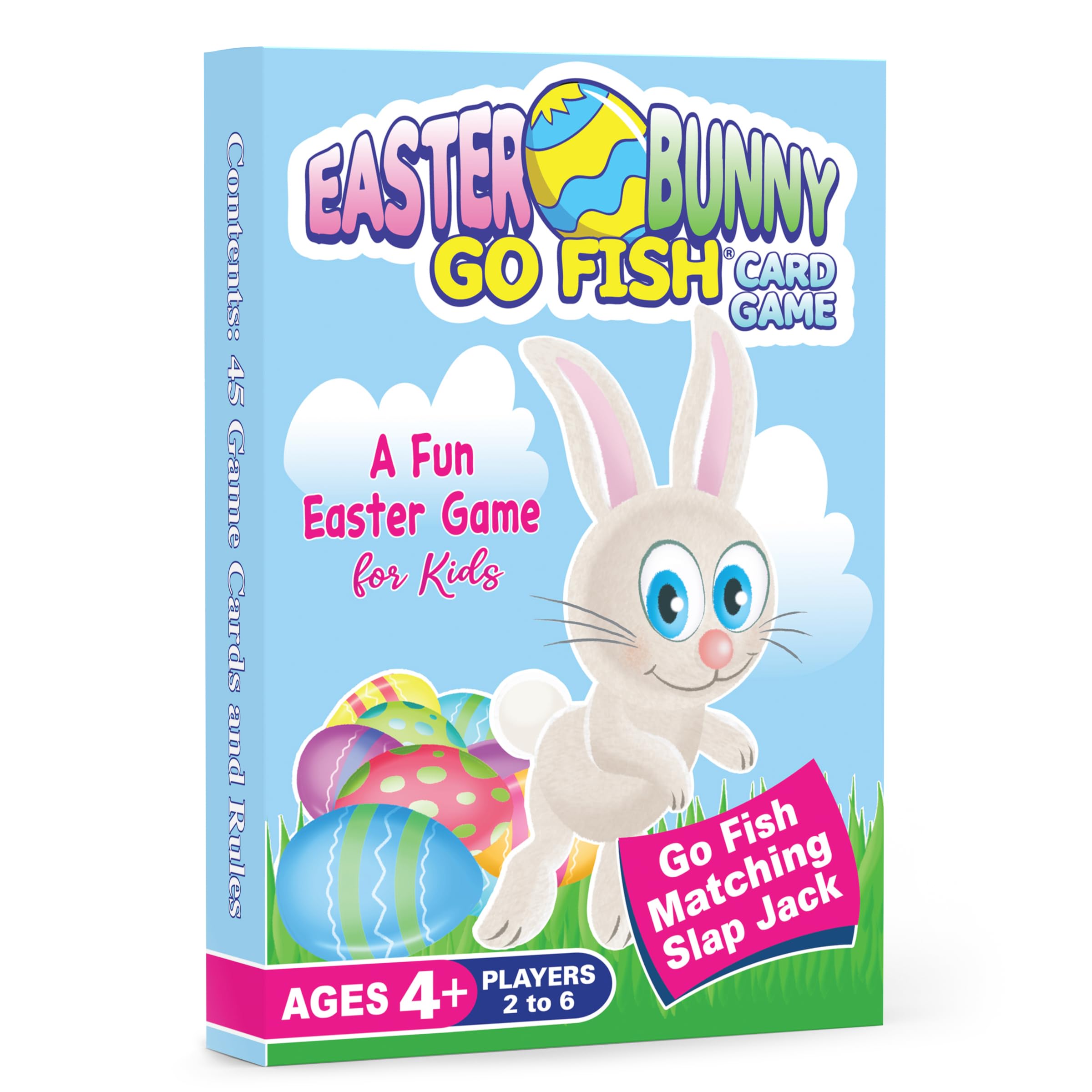 Arizona GameCo Easter Bunny Go Fish deck cover with bright pastel Easter art for kids