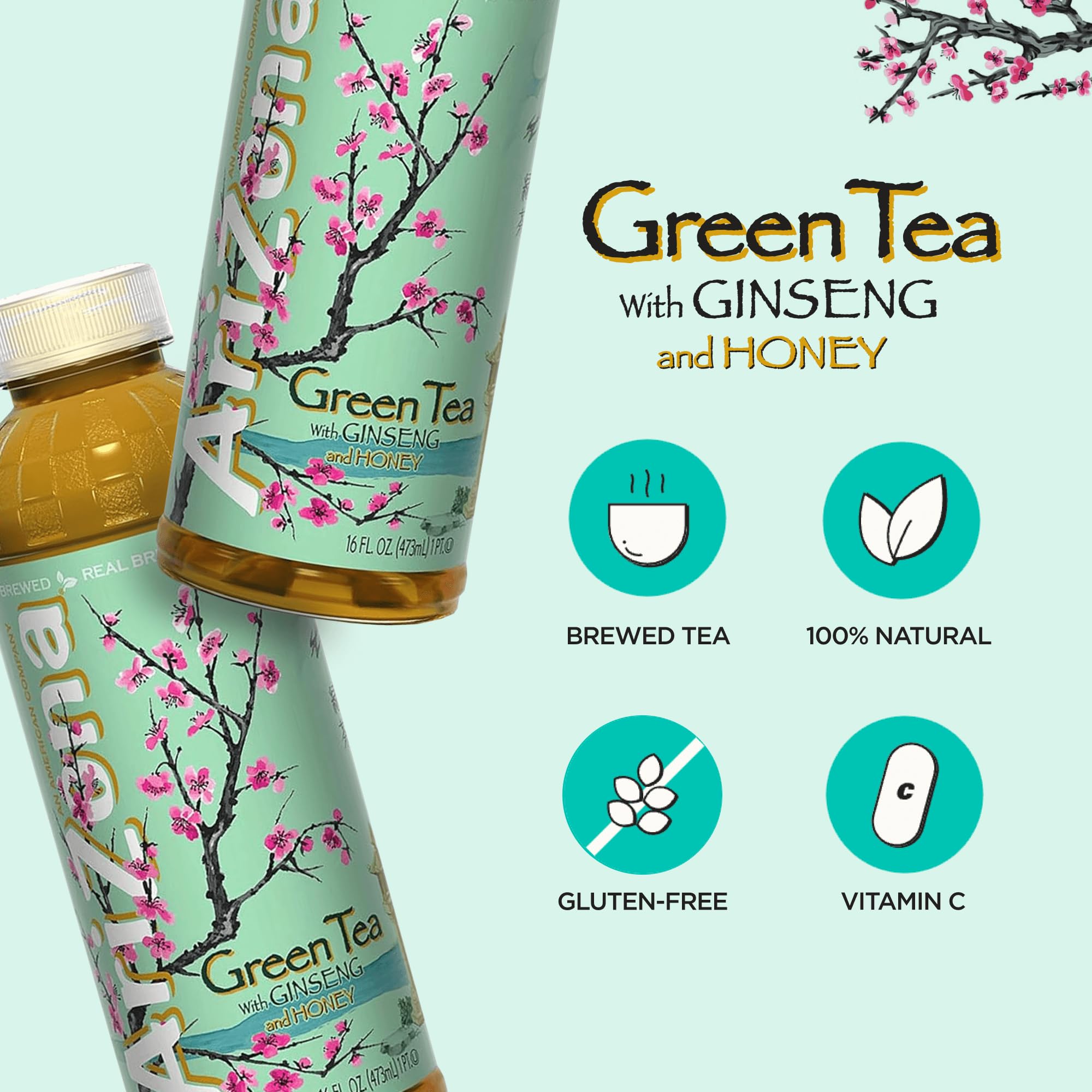 Arizona Green Tea poured over ice for a refreshing moment.