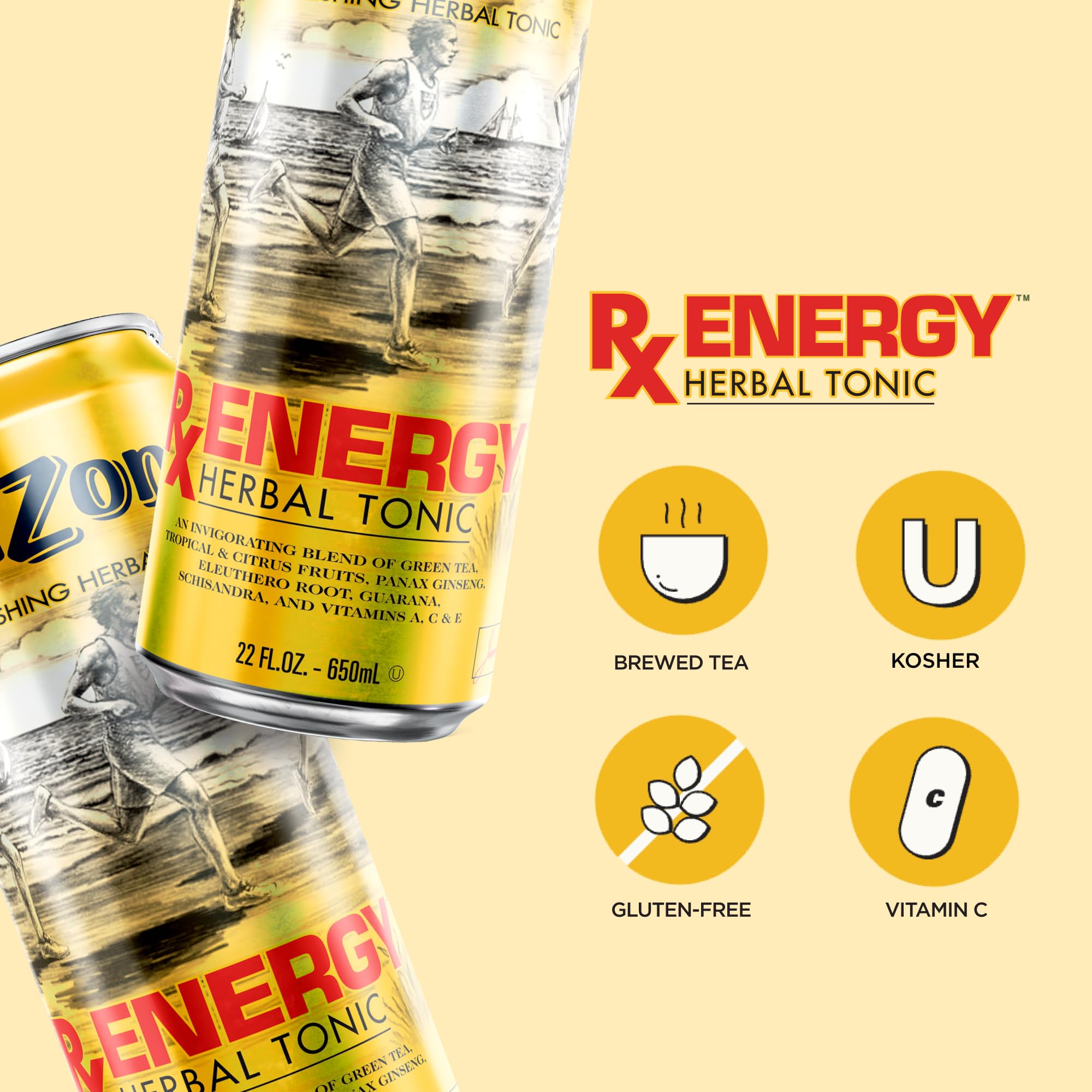 Arizona Rx Energy with Panax ginseng for a sustained focus.
