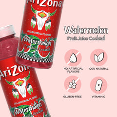 AriZona Watermelon glass with ice presents a cool vitamin C drink for any day.