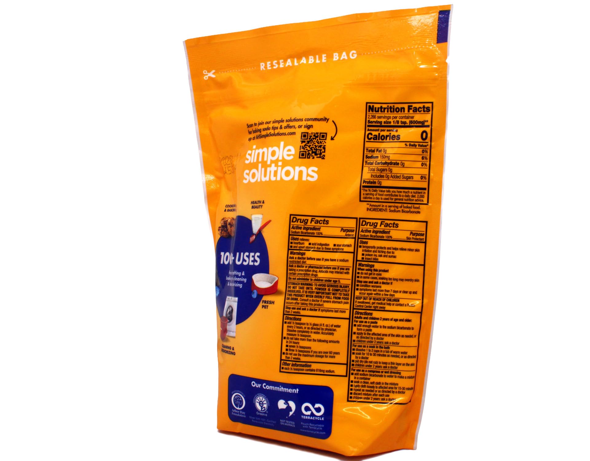 Arm & Hammer baking soda used for paste scrubbing on sinks and grout.