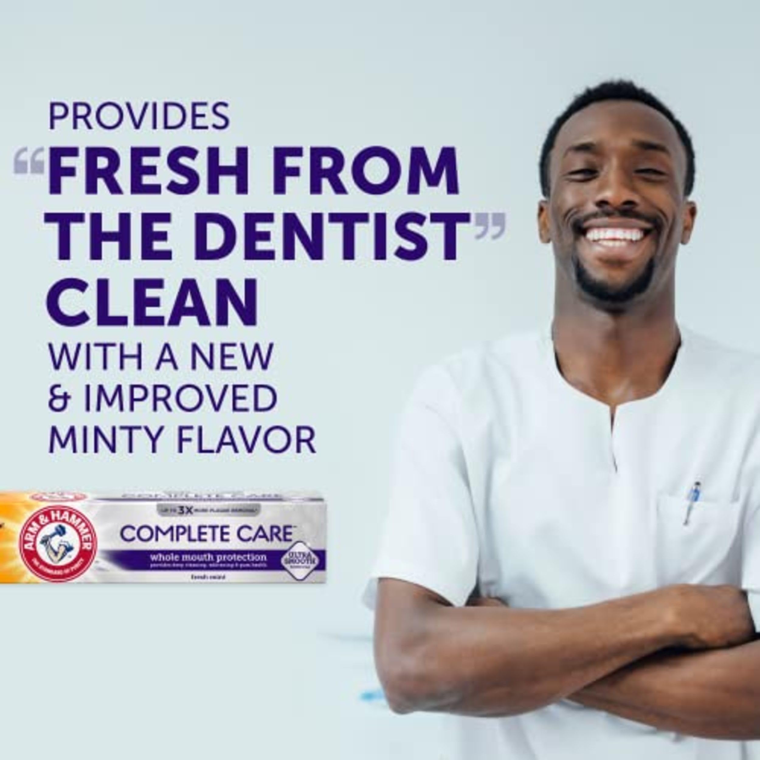6 oz Arm & Hammer Complete Care toothpaste tube on display.