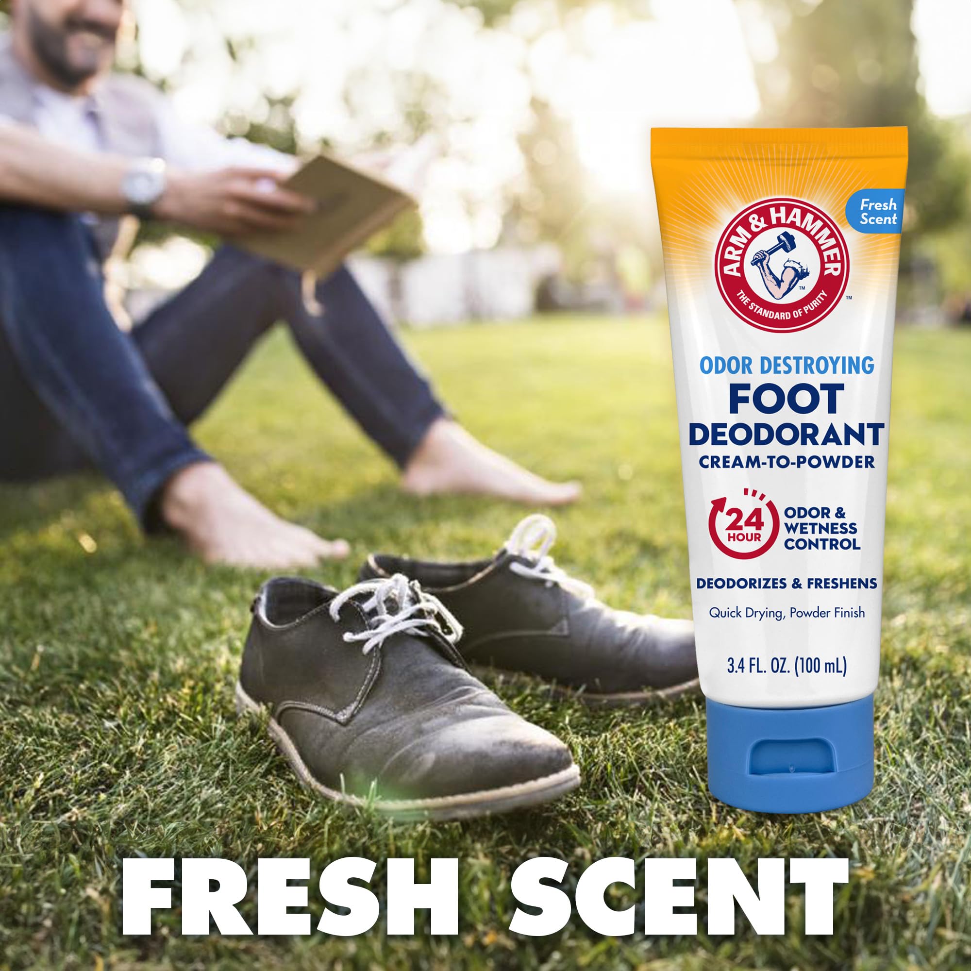 Arm & Hammer Cream to Powder Foot Deodorant texture appears silky and lightweight.