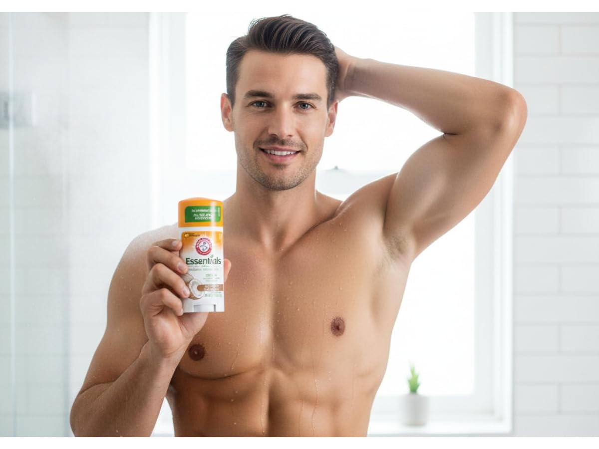 Arm and Hammer Essentials 3-pack deodorant with aluminum-free formula.