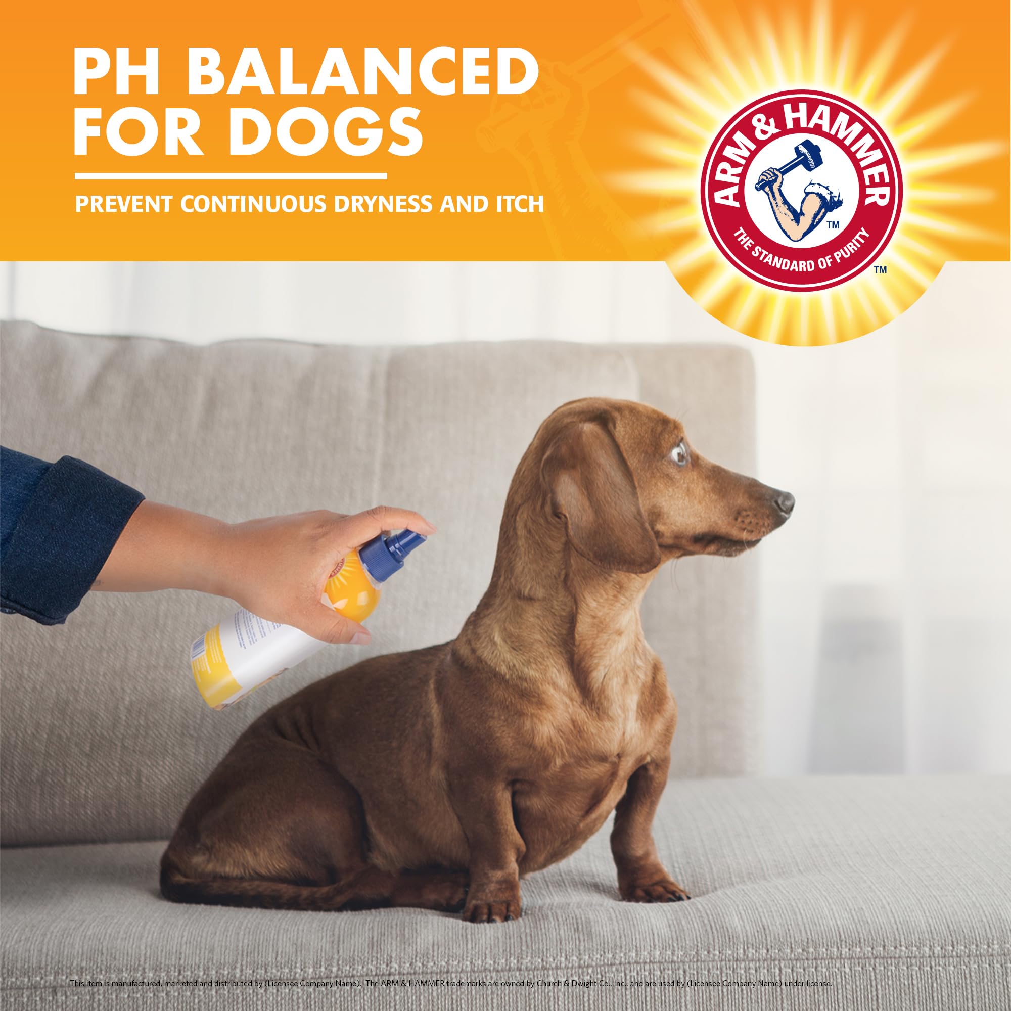 Arm & Hammer for Pets Itch Relief Spray with baking soda for deodorizing the coat