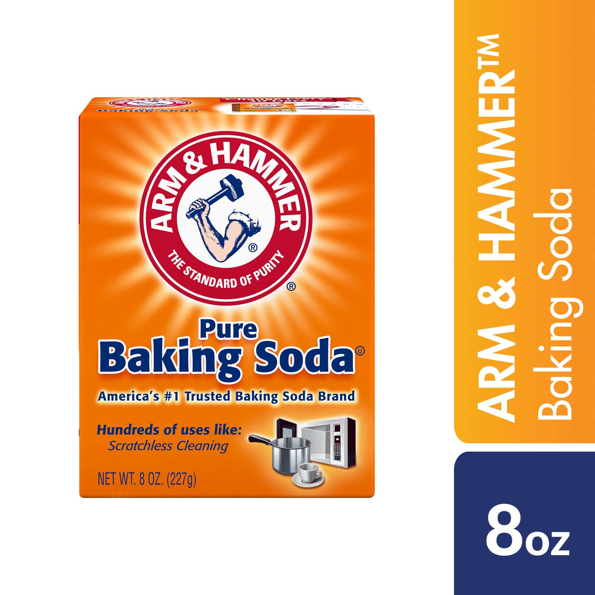 Arm & Hammer Pure Baking Soda on pantry shelf ready for everyday tasks