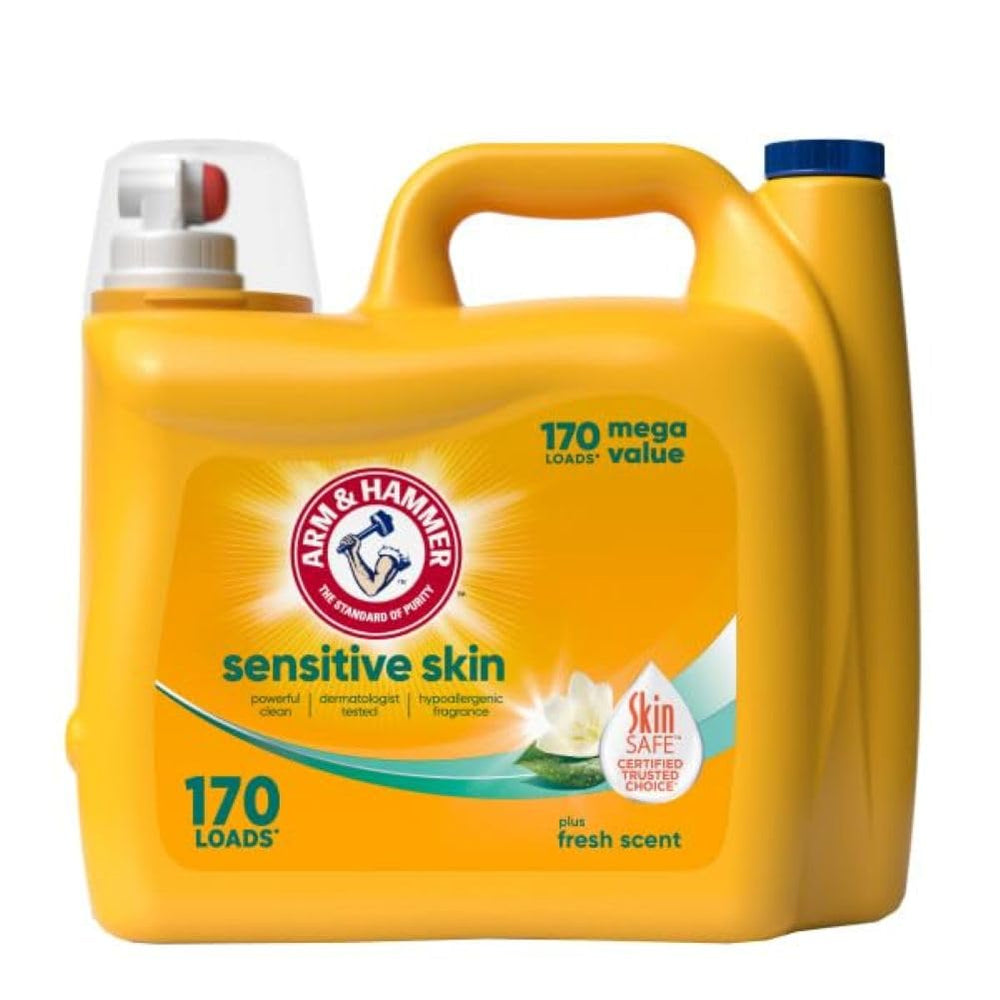 Arm & Hammer Sensitive Skin bottle 170oz highlights gentle cleansing for sensitive skin.