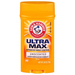 Arm & Hammer Ultramax unscented deodorant stick for all-day dryness and comfort